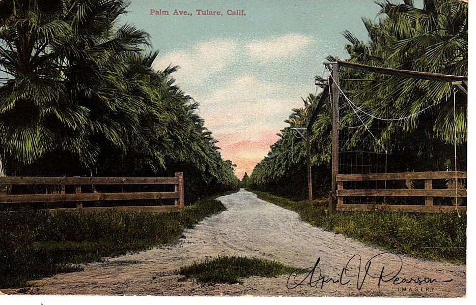 Palm Ave Tulare Calif colorized