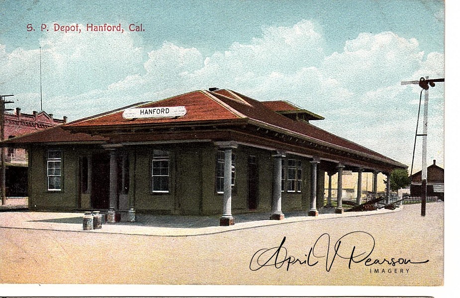 S P Depot Hanford Cal colorized